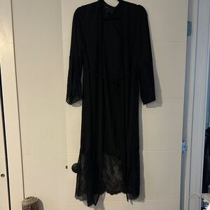 BCBGMaxAzria Elegant Black Lace Robe